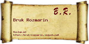 Bruk Rozmarin névjegykártya
